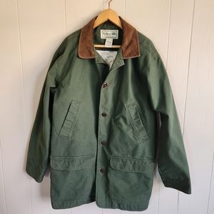 L.L. Bean Barn Chore Field Canvas Coat lined green L Tall